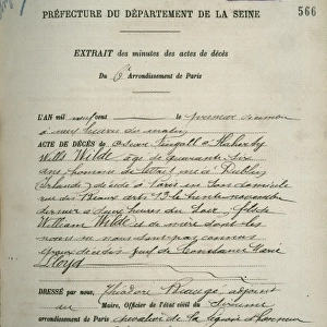 Oscar Wilde, death certificate
