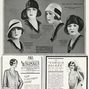 Page of fashion adverts - February 1930