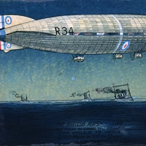 Painting of the R34 Airship
