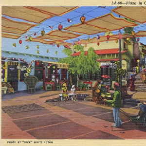 Plaza in China City, Los Angeles, California, USA