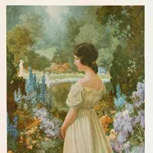 Portrait of a lady in a garden