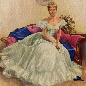 Portrait of a young woman in a white dress