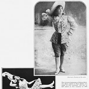 Two poses of Anna Held taken in Paris before she