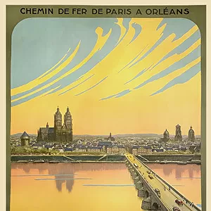 Poster, Paris to Orleans, golf in Tours, France