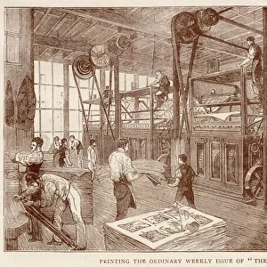 Printing the original weekly newspaper The Graphic. Date: 1881