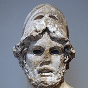 Roman Art. Marble head of a Greek general. 1st-2nd century A