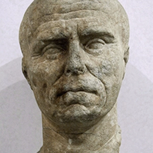 Roman Art. An old man head. 1st century B. C