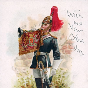 Royal Horse Guards Trumpeter on a New Year card