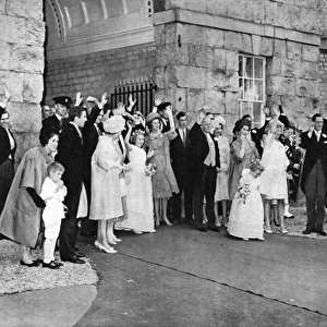 Royal Wedding 1961 - guests wave farewell