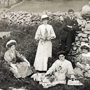 Rural scene - group of teenagers and young adults