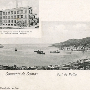 Samos, Greece - Port of Vathy - Tobacco Factory inset image