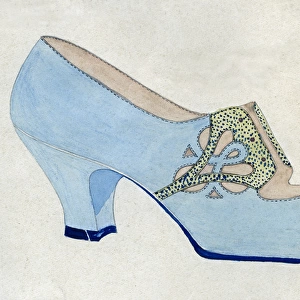 Shoe design in blue and yellow