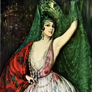 Spanish dancer wearing mantilla