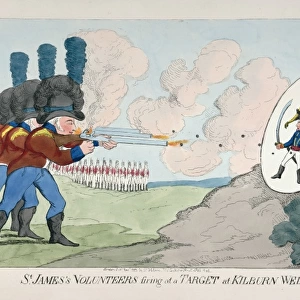 St. Jamess volunteers firing at a target at Kilburn Wells
