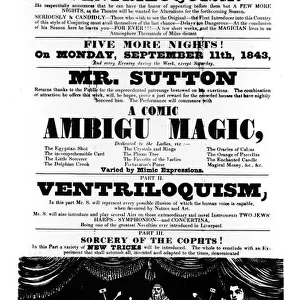 Stage Magician Advertisement, 1843