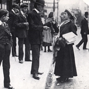 Suffragette Mary Phillips Selling Votes for Women