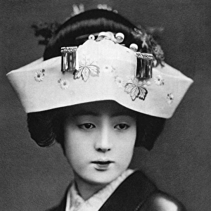 A traditional Japanese headdress worn by brides