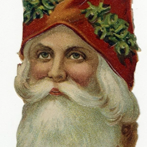Victorian scrap, Santa Claus head