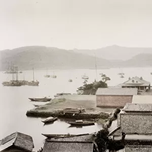 View of the harbour at Nagasaki, Japan, c. 1880 s
