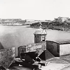 View of the hospital and harbour, Malta