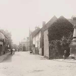 Vintage 19th century photograph: Church Stretton is a market town in Shropshire, England