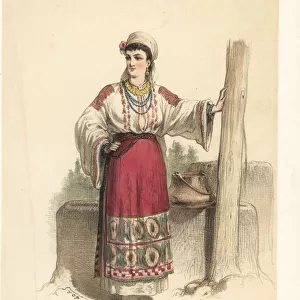 Woman in the national costume of a Vlachs peasant