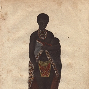 Woman of South Africa, nursing a baby