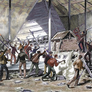 Workers strike in Jumet (Belgium) on 26 March 1886. Strikers