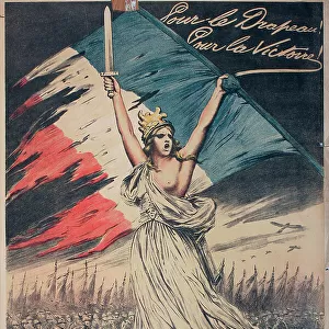 WW1 poster, Souscrivez a l'Emprunt National - Pour le Drapeau! Pour la Victoire! (Subscribe to the National War Loan - For the Flag! For Victory!) Date: 1917