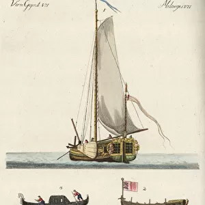 Yacht, longboat and gondola