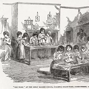 Young girls at a Ragged school in Grays Yard, James Street in Oxford Street, London
