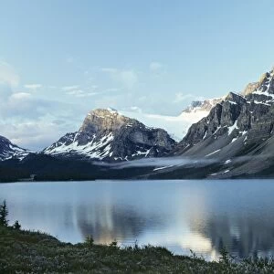 Canada - Bow lake, Crowfoot Glacier, Morning, Summer. Banff National Park, Canada. S1729