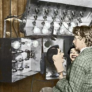 Baird demonstrating his television, 1920s