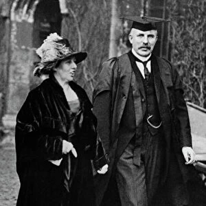 E. Rutherford and his wife at Trinity College
