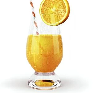 Glass of orange juice, artwork F007 / 8287