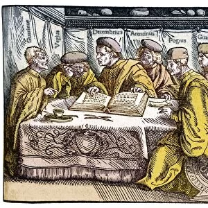 Humanist scholars in debate, 16th century