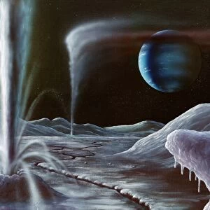 Ice volcanoes on Triton, artwork