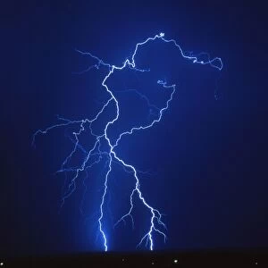 Lightning strike at night, near Tucson, USA