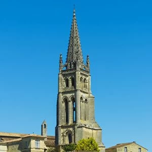 The 53 metre bell tower of the 13th century church in this historic town and famous