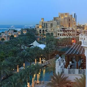 Arabesque architecture of the Madinat Jumeirah Hotel, Jumeirah Beach, Dubai
