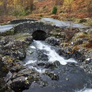 Ashness Bridge in autumn near Keswick, Lake District National Park, Cumbria, England, United Kingdom, Europe