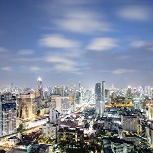 City skyline at night, Bangkok, Thailand, Southeast Asia, Asia