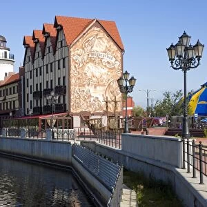 Fish Village, modern housing, hotel and restaurant development along the Pregolya River