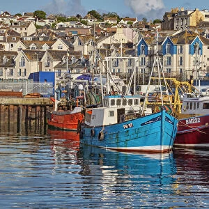 Fishing boats tied up in Brixham harbour, the south coasts busiest fishing port