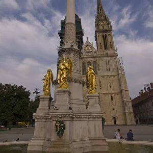 Fountain in front of the Cathedral of the Assumption of the Blessed Virgin Mary