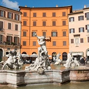 Fountain of Neptune, Piazza Navona, Rome, Lazio, Italy, Europe