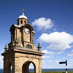 Holbeck Clock Tower on Esplanade, Scarborough, North Yorkshire, Yorkshire, England, United Kingdom, Europe
