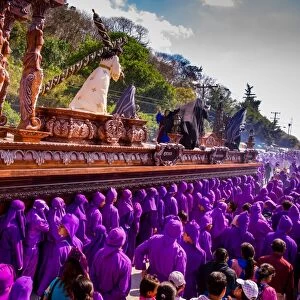 Holy Week Carpetas Parade, Antigua, Guatemala, Central America