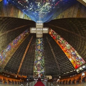 Interior view of the Metropolitan Cathedral of Saint Sebastian, Rio de Janeiro, Brazil