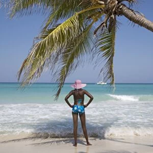 Jamaican woman on beach
